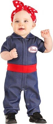 HalloweenCostumes.com 6-9 Months Girl Rosie the Riveter Infant Costume, Red/White/Blue