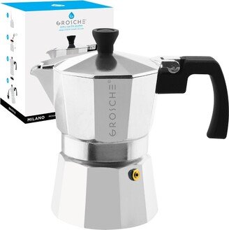 Milano Stovetop Espresso Maker Moka Pot 3 Espresso Cup size 5oz, Silver