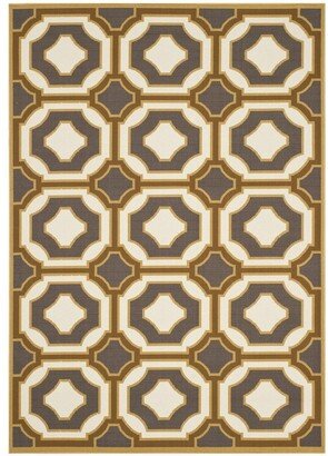 Hampton Dark Gray and Ivory 8' x 11' Sisal Weave Outdoor Area Rug /