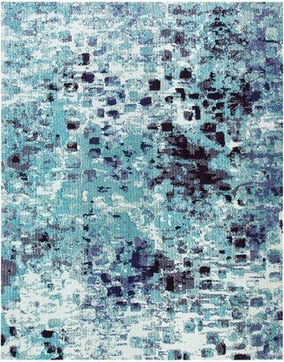 Madison MAD425 Power Loomed Area Rug - Turquoise/Navy - 9'x12'