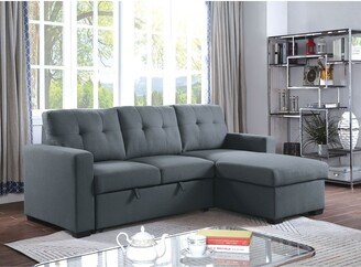 2 Piece Fabric Reversible Sleeper Sectional Sofa