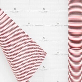 Sugar Paper + Target 25 sq ft Thin Stripe Gift Wrap White Red/White - Sugar Paper™ + Target