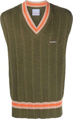 BLUEMARBLE V-neck cable-knit vest