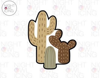 Fast Shipping Cactus Trio Cookie Cutter By Night Owl, Cacti Cutter