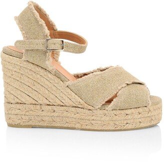 Bromelia Linen Platform Espadrille Wedges