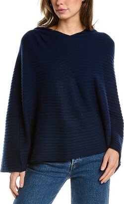 Basic Circular Rib Hooded Wool & Cashmere-Blend Poncho