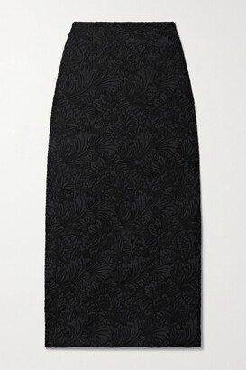 Net Sustain Maeve Embroidered Organic Cotton Midi Skirt - Black