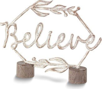 Curata Believe Resin Tabletop Word Decor