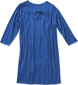 Silverts 26120 Ladies Open Back Nightgown Assisted Dressing Hospital Gown (Blue) Women's Pajama