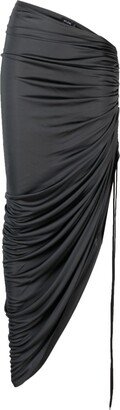 Asymmetric Ruched Full Skirt