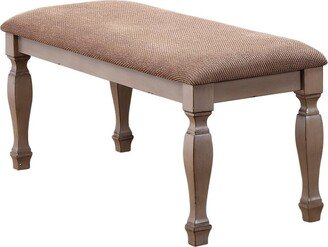 Kings Brand Furniture Kings Brand Almon 2 Tone Brown Wood Upholstered Dinette Dining Room Bench