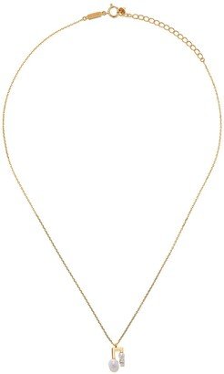 18kt yellow gold Collection Line petit Balance Note Akoya pearl and diamond pendant