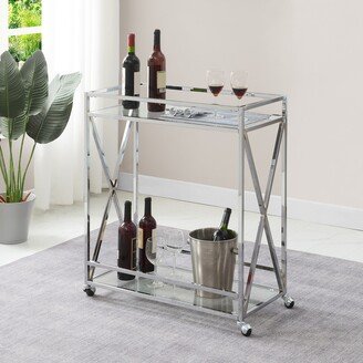 Copper Grove Cranesbill Glass Bar Cart with Shelf