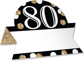 Big Dot of Happiness Adult 80th Birthday - Gold - Birthday Party Tent Buffet Card - Table Setting Name Place Cards - Set of 24