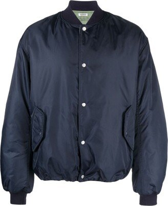 There Was One Ruched-Sleeve Padded Bomber Jacket