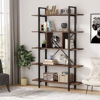 Snake River Décor 5-Tier Bookshelf Open Storage Rack Display Shelving Brown - 52 x 63