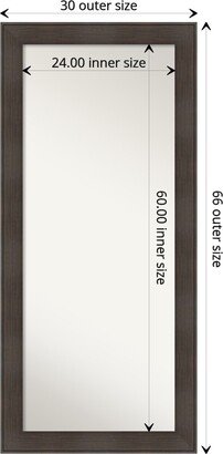 Non-Beveled Wood Full Length Floor Leaner Mirror - William Frame