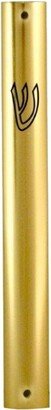 Aluminum Semi- Round Gold Mezuzah 10 Cm - 10 Cm