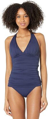 Bliss Halter Tankini Top (True Navy) Women's Swimwear