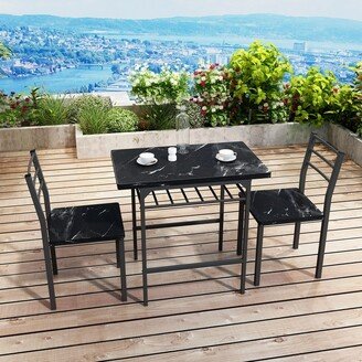 AOOLIVE Modern 3-Piece Dining Table Set with 2 Chairs for Dining Room