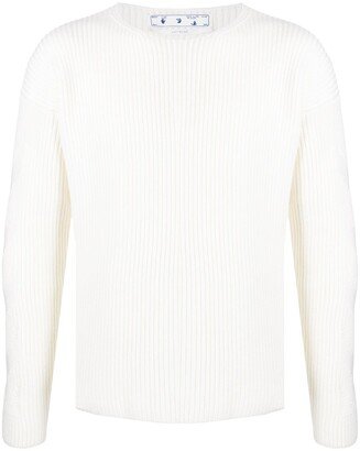 Ribbed-Knit Crew-Neck Jumper-AA