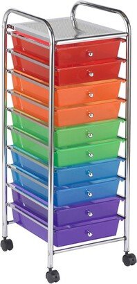 10-Drawer Mobile Organizer, Storage Cart, Assorted