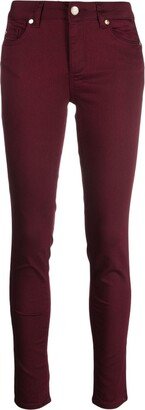 High-Waisted Skinny Twill Trousers