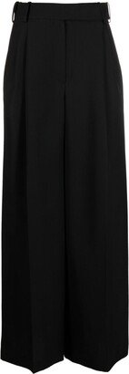 Wide-Leg Wool Tailored Trousers