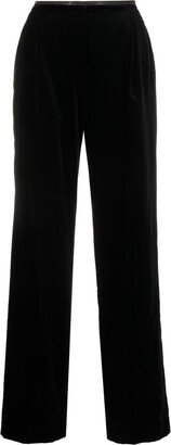 Monili-trim velvet-finish trousers