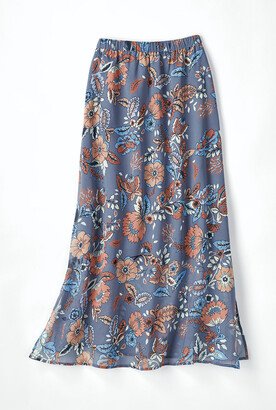 Women's Petal Stories Skirt - Blue Daze Multi - 1X - Plus Size