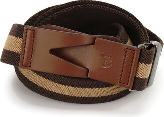 Logo Embossed Striped Belt