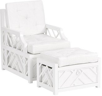 Miles Redd Bermuda Lounge Chair & Ottoman with 1 Chair Cushion Set and 1 Ottoman Cushion