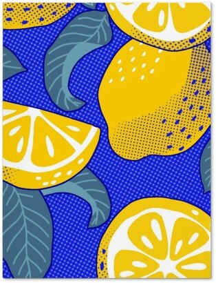 Journals: Lemons Pop Art - Blue And Yellow Journal, Yellow