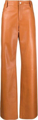 High-Waist Lambskin Trousers