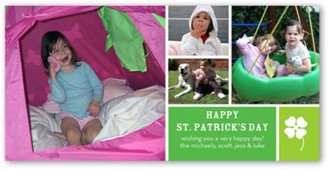 St. Patrick's Day Cards: Lucky Clover St. Patrick's Day Card, Green, Signature Smooth Cardstock, Square