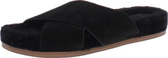 Canna Womens Real Fur Flat Slide Slippers