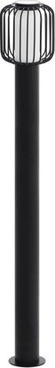 Loops IP44 Outdoor Bollard Light Black Zinc Plated Steel 1 x 28W E27 Bulb Po