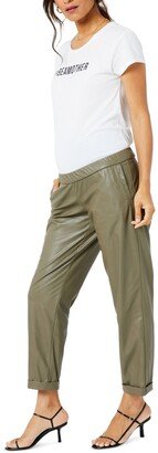 Faux-Leather Maternity Pants