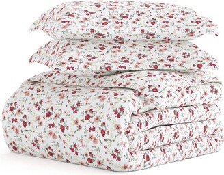 HOMESPUN HOME SPUN Premium Ultra Soft 3-Piece Blossoms Print Duvet Cover Set