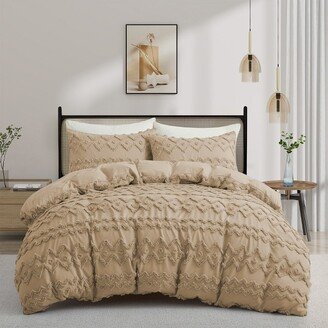 Peace Nest Clipped Tufeted Duvet Cover & Pillowcase Set, Fawn/Wave, Twin