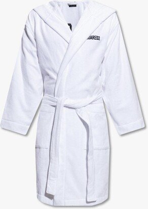 White Hooded Bathrobe-AE