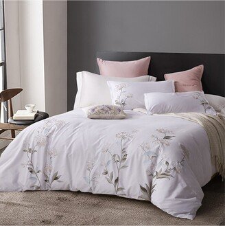 Hydrangea Embroidery 3Pc Duvet Set-AA