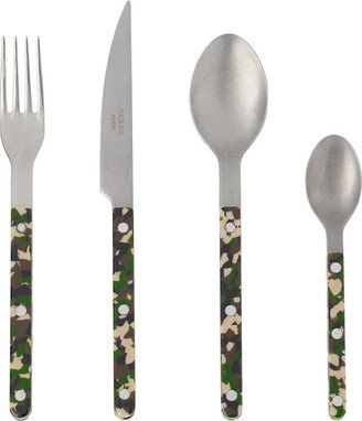 Green Camo Bistrot Vintage Flatware Set, 4 pcs