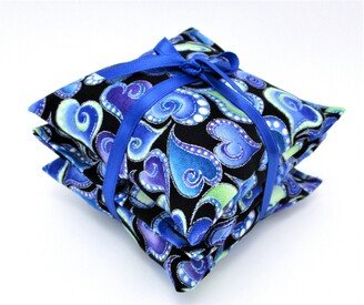 Purple & Blue Hearts Lavender Sachets - 3 3/4 X