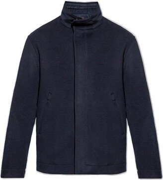 High Neck Long-Sleeved Concealed Fastened Jacket