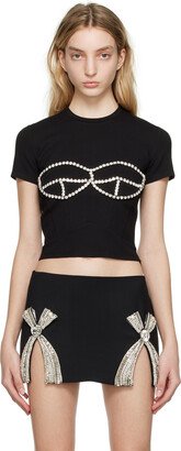 SSENSE Exclusive Black Crystal Bustier T-Shirt