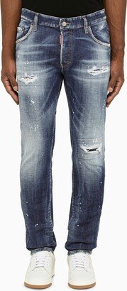 Washed blue skinny jeans