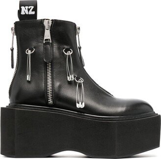 Platform Zipped 95mm Boots