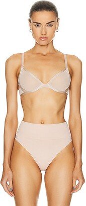 CUUP Mesh Plunge Bra in Beige