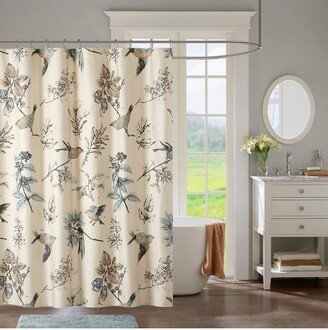 Ramsey Birds Cotton Printed Shower Curtain Khaki